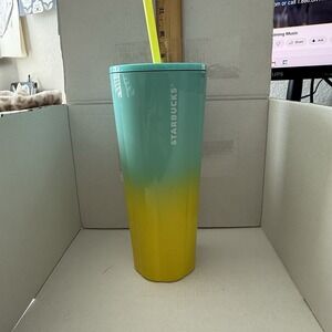 Starbucks Blue To Yellow Ombré Stainless Steel Venti 24oz Tumbler 2021